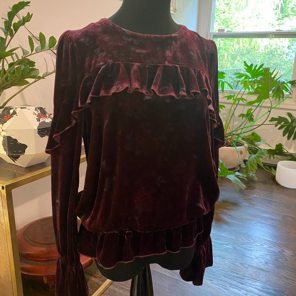 Joie Blouse in Silky Velvet Size - Small